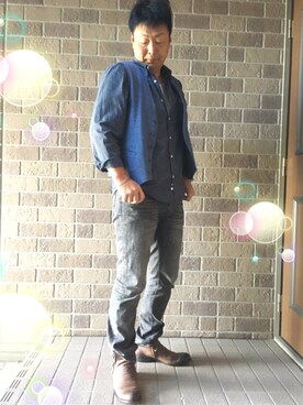 「ARGIS（アルジス）のアイテム」を使った、さち(=^ェ^=)さん（メンズ・178cm）の秋コーディネート