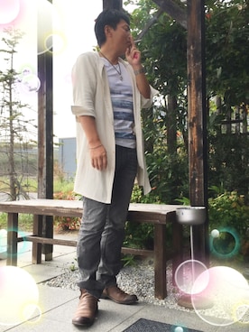 「ARGIS（アルジス）のアイテム」を使った、さち(=^ェ^=)さん（メンズ・178cm）の秋コーディネート