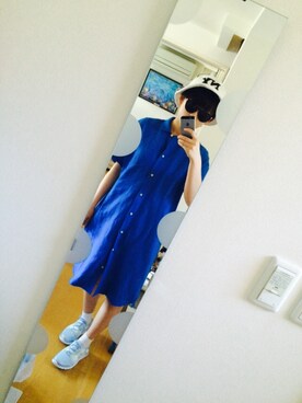 「POU DOU DOU（プードゥドゥ）のアイテム（シャツワンピース）」を使った、마오さん（レディース・163cm）の夏コーディネート