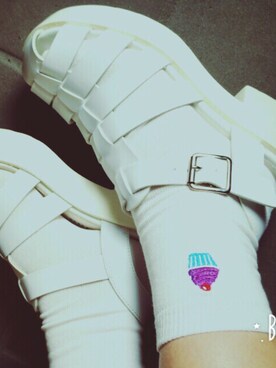 「WEGO（ウィゴー）のアイテム（ソックス/靴下、ホワイト系）」を使った、마오さん（レディース・163cm）の夏コーディネート