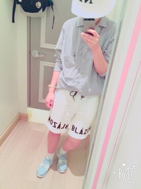 「POU DOU DOU（プードゥドゥ）のアイテム（シャツワンピース）」を使った、마오さん（レディース・163cm）の夏コーディネート