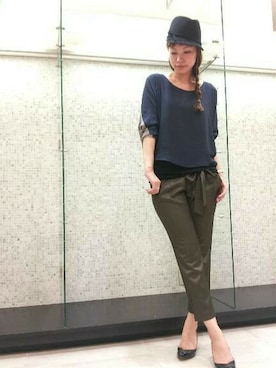 「qualite（カリテ）のアイテム（キャップ）」を使った、あいさんさん（レディース・165cm）の夏コーディネート