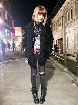 「3rd by VANQUISH（サードバイヴァンキッシュ）のアイテム（ブーツ）」を使った、ireneさん（レディース・157cm）の冬コーディネート