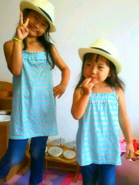 「ボーター」｜「アイテム（キャミソール）」を使った、aimanaさん（キッズ・120cm）の夏コーディネート