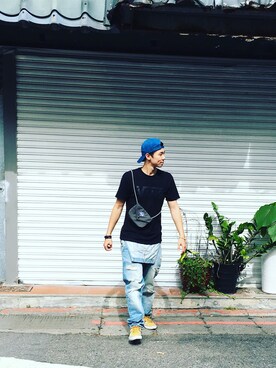 「Timberland（ティンバーランド）のアイテム（キャップ）」を使った、Shiiさん（メンズ・174cm）の秋コーディネート
