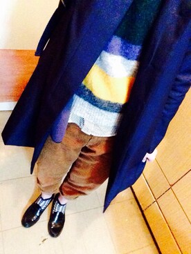 「アイテム（ステンカラーコート）」を使った、Kikuさん（レディース・166cm・10代）の冬コーディネート