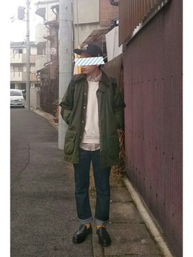 「シャツ×スウェット」｜「アイテム（ジャケット/アウター）」を使った、mickさん（メンズ・164cm）の春コーディネート