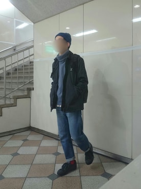 「PRADA（プラダ）のアイテム（ナイロンジャケット）」を使った、mickさん（メンズ・164cm）の秋コーディネート