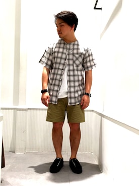 「HBNS（ハバノス）のアイテム（パンツ）」を使った、HACHIさん（メンズ・160cm）の春コーディネート