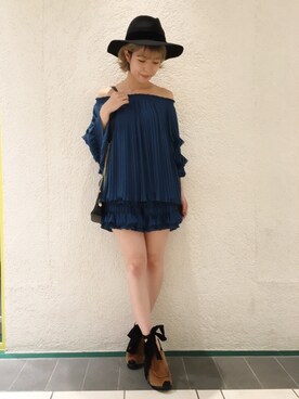 「LILY BROWN（リリーブラウン）のアイテム（その他トップス）」を使った、kurumi kawagoeさん（レディース・155cm）の夏コーディネート