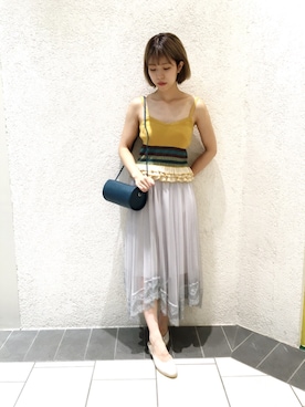 「LILY BROWN（リリーブラウン）のアイテム（その他シューズ）」を使った、kurumi kawagoeさん（レディース・155cm）の夏コーディネート