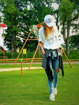 「アイテム（福袋/福箱、レッド系）」を使った、いーちさん（レディース・165cm）の春コーディネート