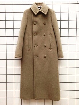 「HYKE」｜「アイテム（ピーコート）」を使った、あんずさん（レディース・158cm）の秋コーディネート