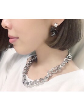 「アイテム（ピアス（両耳用））」を使った、野崎玲欧奈さん（レディース・162cm・30代）の秋コーディネート