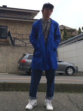 「アイテム（ステンカラーコート）」を使った、はやとくんさん（メンズ・170cm・10代）の春コーディネート