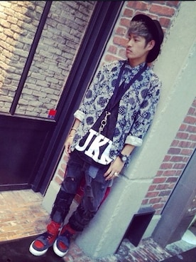 「KRIS VAN ASSCHE（クリスヴァンアッシュ）のアイテム（その他シューズ）」を使った、Shun Kiritaniさん（メンズ・175cm）の夏コーディネート