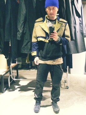 「GIVENCHY」｜「アイテム（ブルゾン）」を使った、rechic clothing shopさん（メンズ・171cm）の冬コーディネート