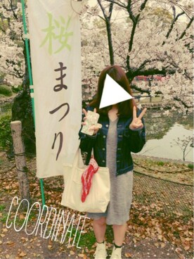 「Honey Salon（ハニーサロン）のアイテム（スマホケース/カバー）」を使った、nkgwtmkさん（レディース・158cm）の春コーディネート