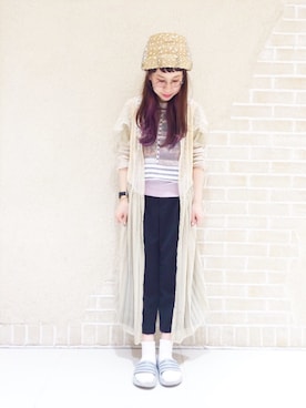 「アイテム（レッグウェア）」を使った、a.nさん（レディース・155cm）の春コーディネート