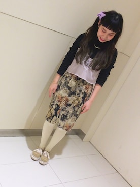 「アイテム（タイツ/ストッキング）」を使った、a.nさん（レディース・155cm）の冬コーディネート