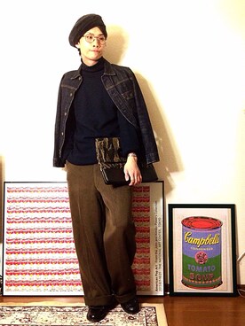 「45R（フォーティファイブアール）のアイテム（スウェット）」を使った、old_goldさん（メンズ・170cm）の春コーディネート