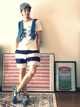 「アツがなついぜ」｜old_goldさん（メンズ・170cm）の夏コーディネート