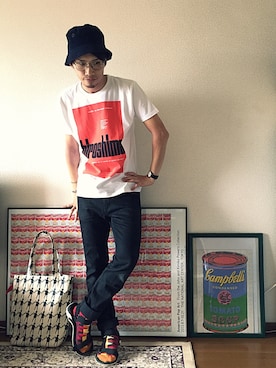 「mintdesigns（ミントデザインズ）のアイテム（バッグ）」を使った、old_goldさん（メンズ・170cm）の夏コーディネート