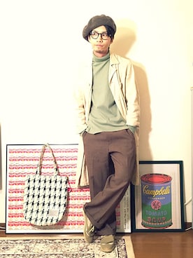 「mintdesigns（ミントデザインズ）のアイテム（バッグ）」を使った、old_goldさん（メンズ・170cm）の秋コーディネート
