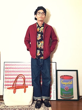 「アロハシャツ」｜「アイテム（ブルゾン）」を使った、old_goldさん（メンズ・170cm）の春コーディネート