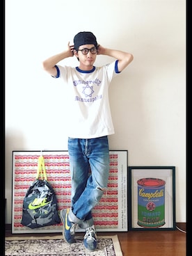「TCSS（ティーシーエスエス）のアイテム（キャップ）」を使った、old_goldさん（メンズ・170cm）の夏コーディネート