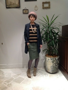 「B'2nd（ビーセカンド）のアイテム（その他アウター）」を使った、B'2nd roit jiyugaokaさん（レディース・164cm）の秋コーディネート