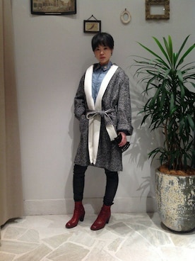 「B'2nd（ビーセカンド）のアイテム（その他アウター）」を使った、B'2nd roit jiyugaokaさん（レディース・164cm）の秋コーディネート