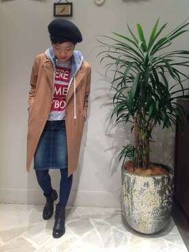 「B'2nd（ビーセカンド）のアイテム（ステンカラーコート）」を使った、B'2nd roit jiyugaokaさん（レディース・164cm）の冬コーディネート