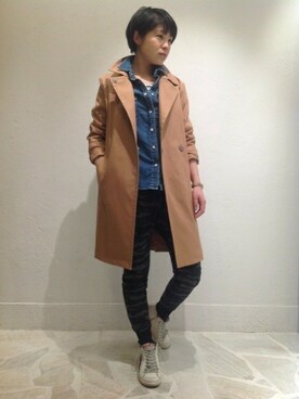 「B'2nd（ビーセカンド）のアイテム（ステンカラーコート）」を使った、B'2nd roit jiyugaokaさん（レディース・164cm）の冬コーディネート