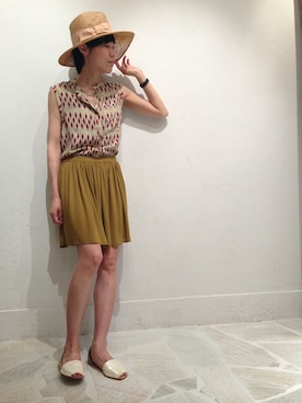 「B'2nd（ビーセカンド）のアイテム（帽子）」を使った、B'2nd roit jiyugaokaさん（レディース・164cm）の夏コーディネート