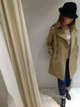 「B'2nd（ビーセカンド）のアイテム（トレンチコート）」を使った、B'2nd roit jiyugaokaさん（レディース・164cm）の冬コーディネート