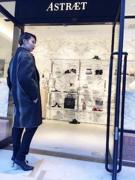 「mode」｜「アイテム（チェスターコート）」を使った、saori fujiiさん（レディース・160cm）の秋コーディネート