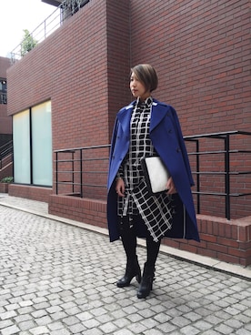 「MARNI（マルニ）のアイテム（チェスターコート）」を使った、saori fujiiさん（レディース・160cm）の冬コーディネート