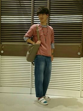 「アイテム（バックパック/リュック）」を使った、うえぴさん（メンズ・178cm・10代）の春コーディネート