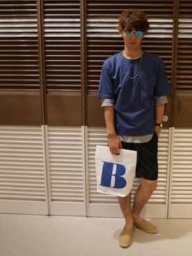 「RAGEBLUE（レイジブルー）のアイテム（その他シューズ）」を使った、うえぴさん（メンズ・178cm）の夏コーディネート