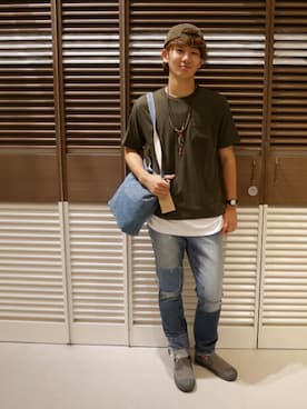 「RAGEBLUE（レイジブルー）のアイテム（シューズ）」を使った、うえぴさん（メンズ・178cm）の夏コーディネート