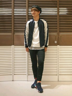 「アイテム（ハンチング/ベレー帽）」を使った、うえぴさん（メンズ・178cm・20代）の秋コーディネート