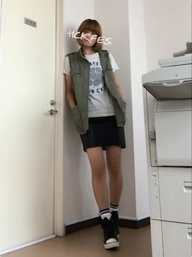 「ミリタリーアウター」｜「アイテム（その他）」を使った、31さん（レディース・164cm）の秋コーディネート