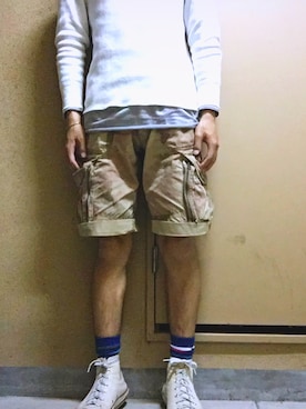 「BLUE WAY（ブルーウェイ）のアイテム（パンツ）」を使った、utiprymanさん（メンズ・167cm）の春コーディネート