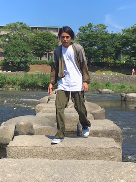「Snow Peak（スノーピーク）のアイテム（ブルゾン）」を使った、utiprymanさん（メンズ・167cm）の夏コーディネート