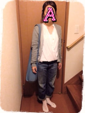 「NOMBRE IMPAIR（ノンブルアンペール）のアイテム（トートバッグ）」を使った、moccoaさん（レディース・156cm）の春コーディネート