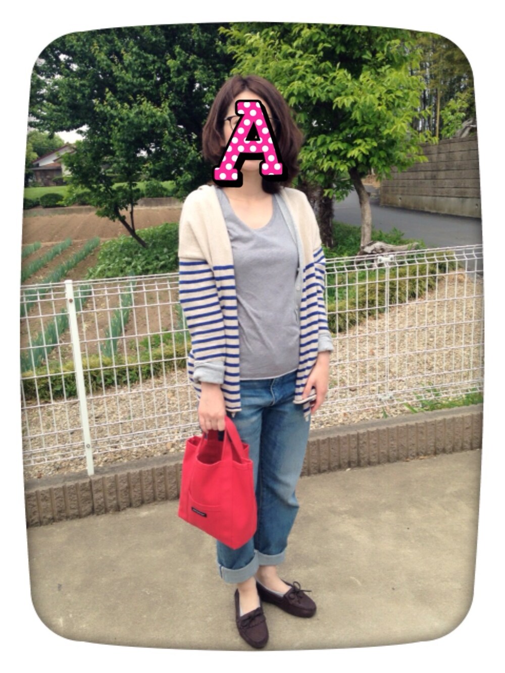 「無印良品、marimekko、orcival、ビタミンカラー、minetonka、Levis」｜「ORCIVALのアイテム（カーディガン/ボレロ、ベージュ系）」を使った、moccoaさん（レディース・156cm）の春コーディネートの1枚目の写真