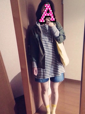 「orcival」｜「アイテム（チュニック）」を使った、moccoaさん（レディース・156cm）の春コーディネート