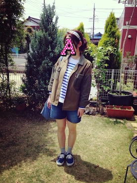 「NOMBRE IMPAIR（ノンブルアンペール）のアイテム（トートバッグ）」を使った、moccoaさん（レディース・156cm）の春コーディネート