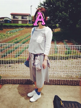 「NOMBRE IMPAIR（ノンブルアンペール）のアイテム（トートバッグ）」を使った、moccoaさん（レディース・156cm）の春コーディネート